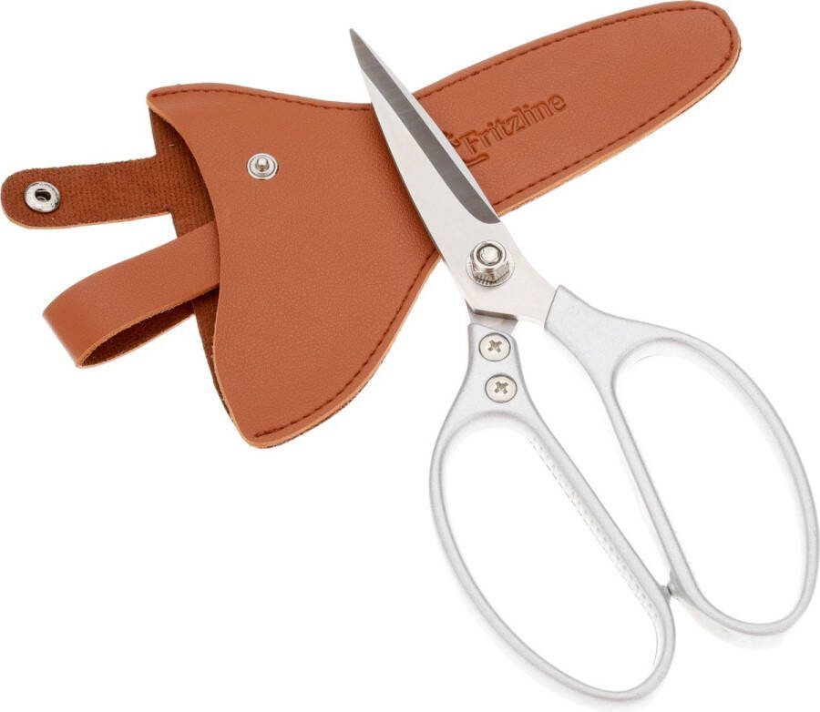 Fritzline keukenschaar met leren etui huishoudschaar vleesschaar vaatwasserbestendig schaar multifunctioneel