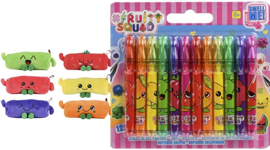 Fruity Squad Fruity-squad 12 mini gelpennen + etui voordeel pakket