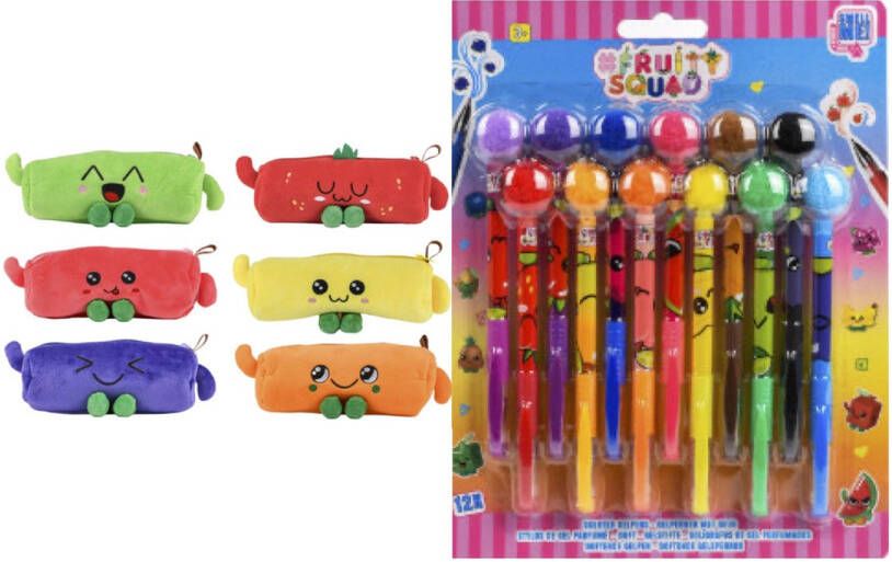 Fruity Squad Fruity-squad pom 12 gelpennen + etui voordeel pakket