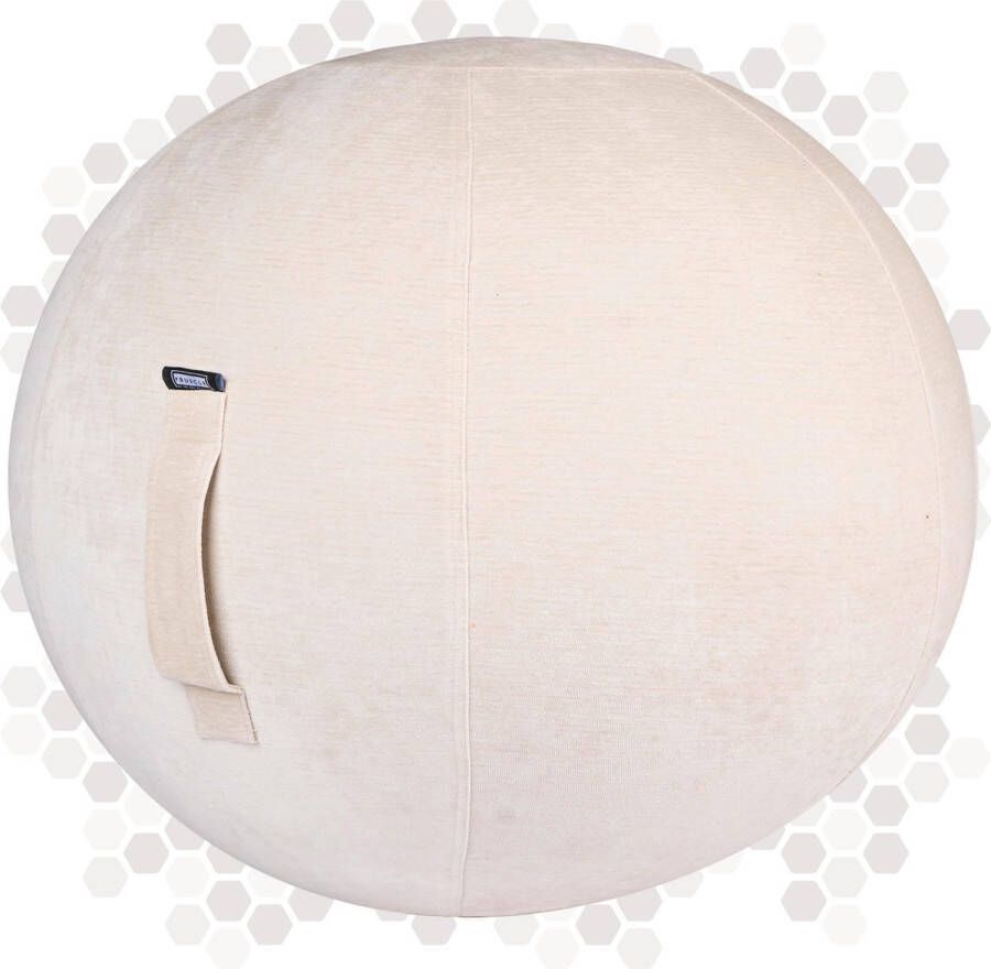 Fruscle ® Ergonomische Bureaustoel Zitbal 75 cm Ivoor | Chenille | Bureaubal| Luxe Yogabal | Zitballen | Oefenbal