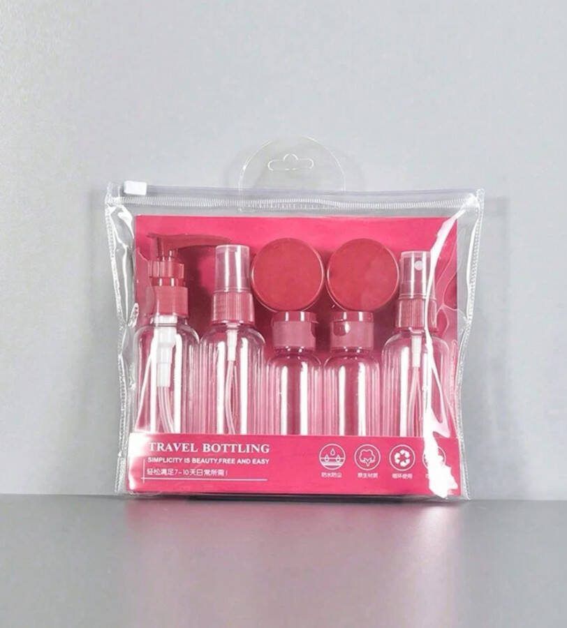 Frutsies Reisflesjes met Etui Reisflesjes handbagage Reisset 10-delig Cosmeticapotjes Hervulbaar