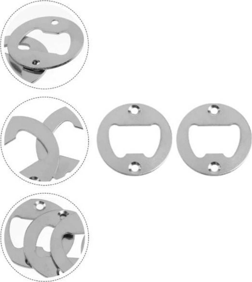 FSW-Products FSW-s 2 Stuks Bieropeners Bieropener voor Sleutelhanger Bier Sleutelhanger Flesopener Keychain RVS Zilver