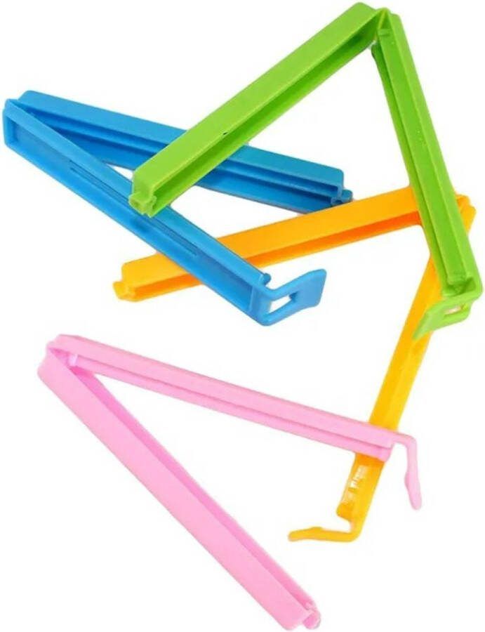 FSW-Products FSW-s Zaksluiters Vershoudclips 4 Stuks Sluitclips voor Zakken 4 Kleuren