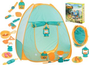 Ikonka Speeltent Voor Kinderen Kampeerplezier Met Accessoires Zelfontplooiende Tent Speelhuistent