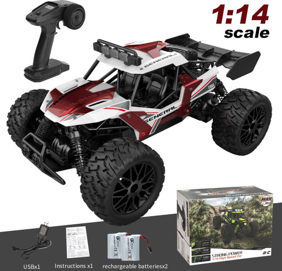 Fuegobird RC Auto RC Voertuig hoge snelheid speelgoedauto off-road speelgoedauto wit rood