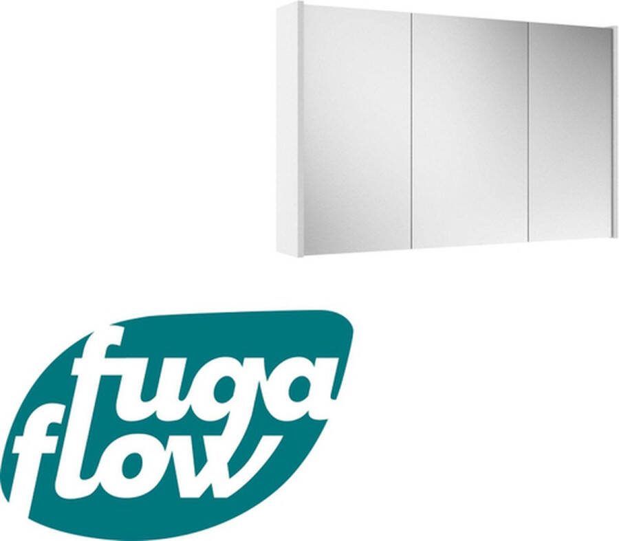 FugaFlow Eccelente Arredo spiegel badkamer spiegelkast 100x63x16cm inclusief zijpanelen mat wit