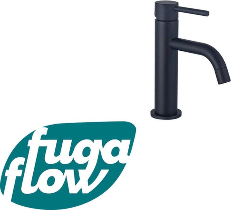 FugaFlow Eccelente Sobrado Badkamer Slim Wastafelkraan 17.3cm opbouw mat zwart