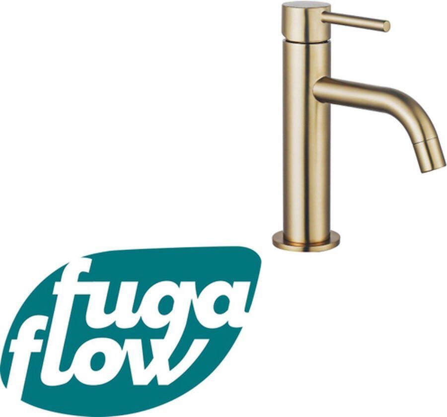 FugaFlow Eccelente Sobrado Badkamer Slim Wastafelkraan 17.3cm opbouw messing geborsteld PVD