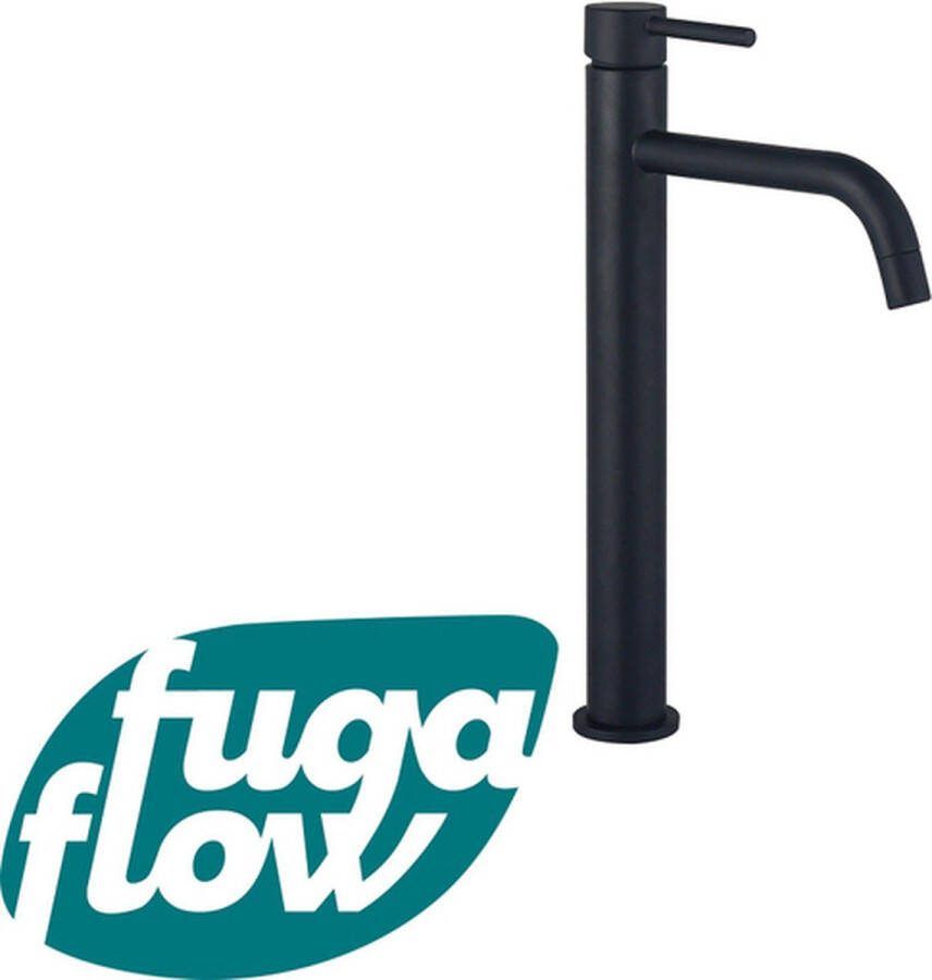 FugaFlow Eccelente Sobrado Badkamer Slim Wastafelkraan 32.6cm verhoogd opbouw mat zwart