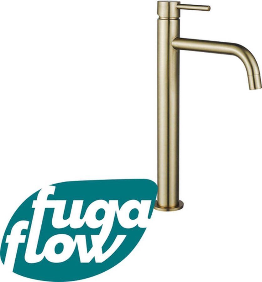 FugaFlow Eccelente Sobrado Badkamer Slim Wastafelkraan 32.6cm verhoogd opbouw messing geborsteld PVD