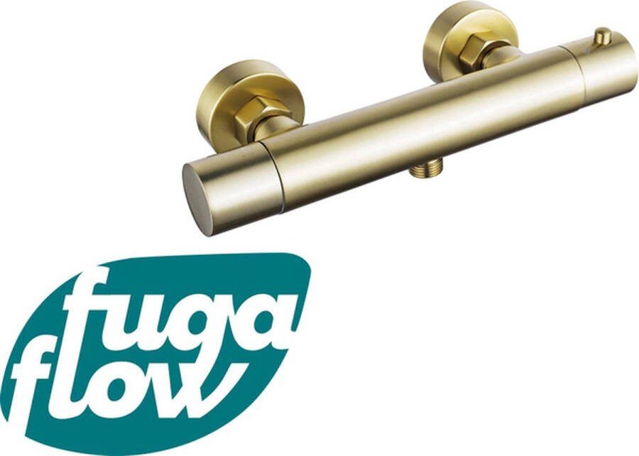 FugaFlow Eccelente Sobrado Badkamer Thermostatische Douchekraan opbouw geborsteld messing PVD