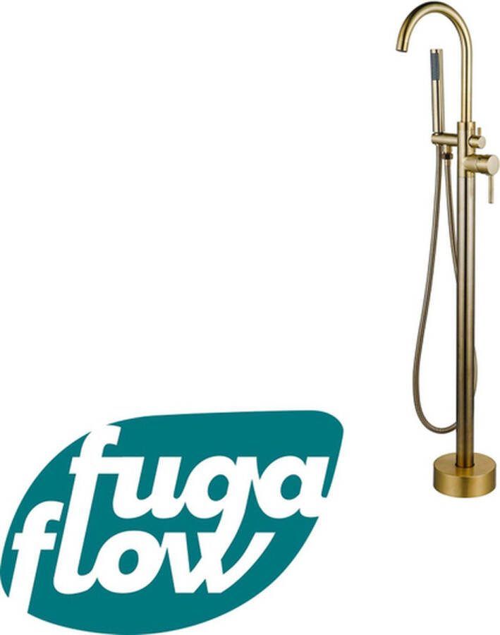 FugaFlow Eccelente Sobrado Badkamer Vrijstaande Badkraan 107.8cm handdoucheset geborsteld messing