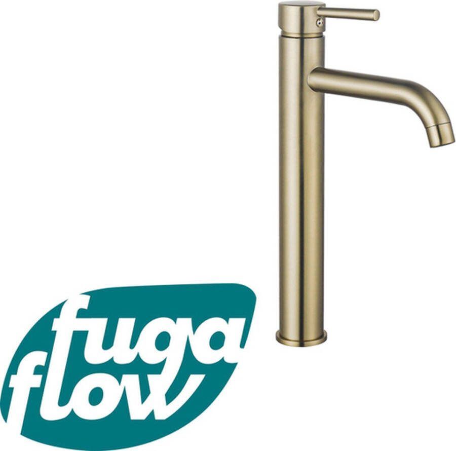 FugaFlow Eccelente Sobrado Badkamer Wastafelkraan 33.9cm verhoogd opbouw geborsteld messing PVD