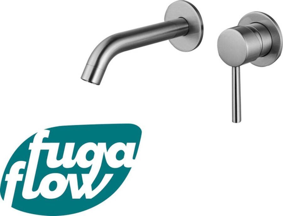 FugaFlow Eccelente Sobrado Badkamer Wastafelkraan inbouw met inbouwdeel RVS geborsteld PVD