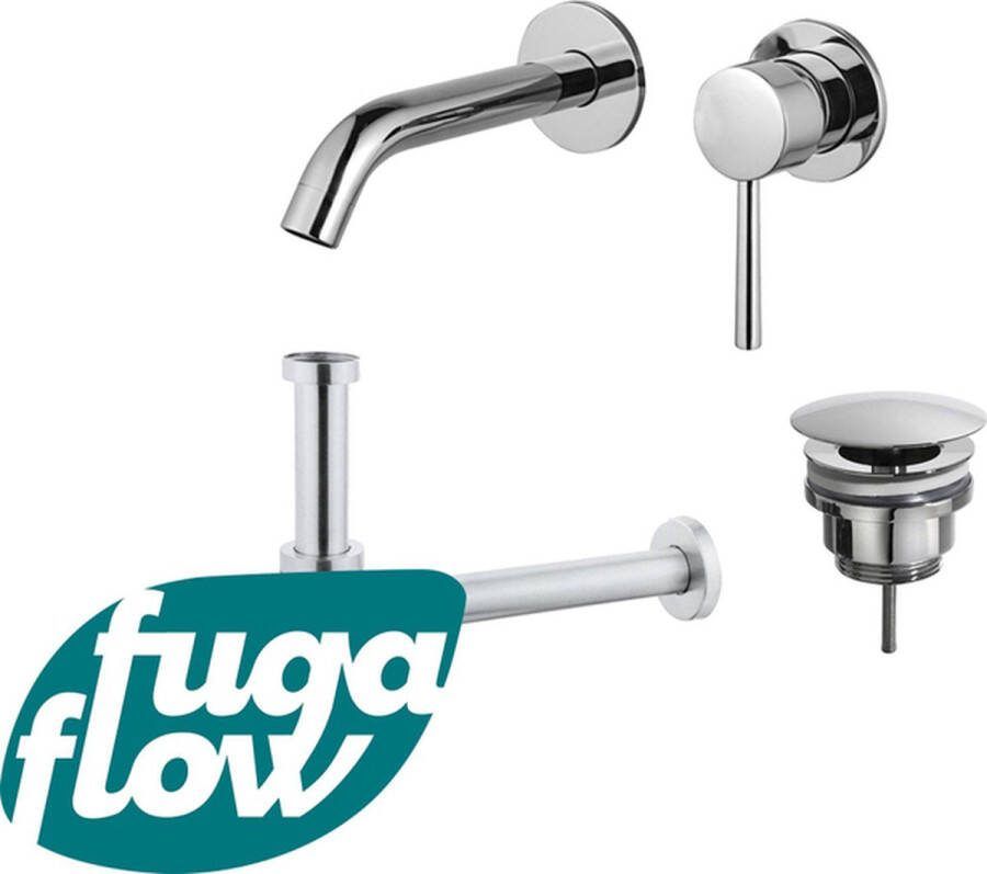 FugaFlow Eccelente Sobrado Badkamer Wastafelkraanset inbouw wastafelkraan always open plug design sifon Chroom