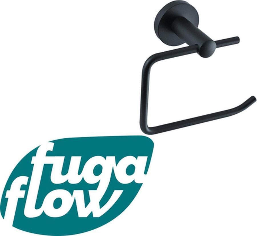 FugaFlow Eccelente Acces Toiletrolhouder zonder klep rond Mat Zwart