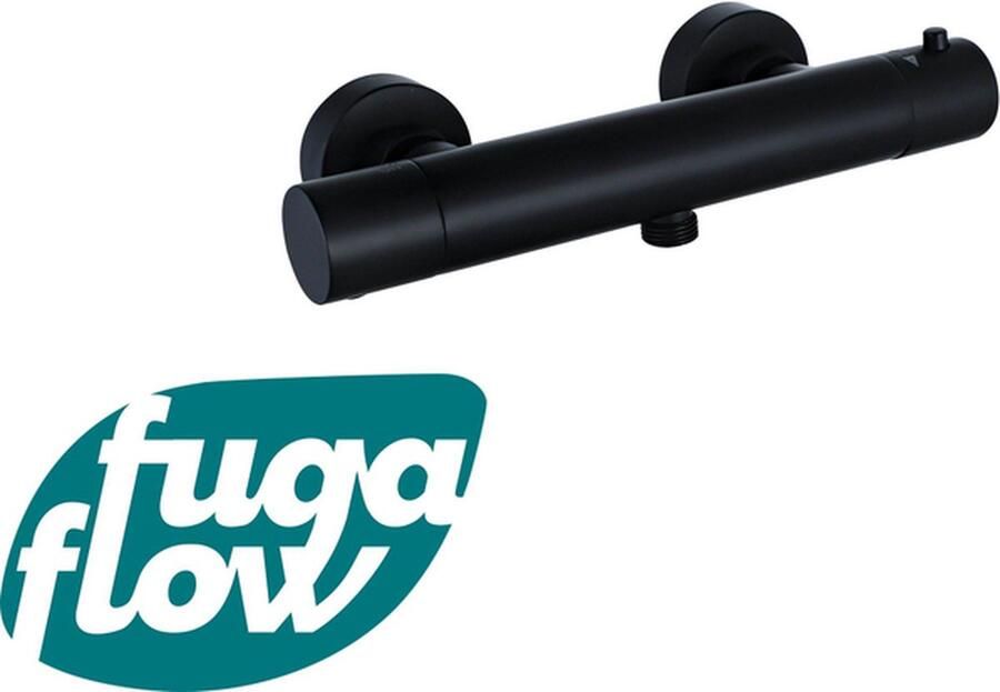 FugaFlow Eccelente Sobrado Badkamer Thermostatische Douchekraan opbouw zwart mat