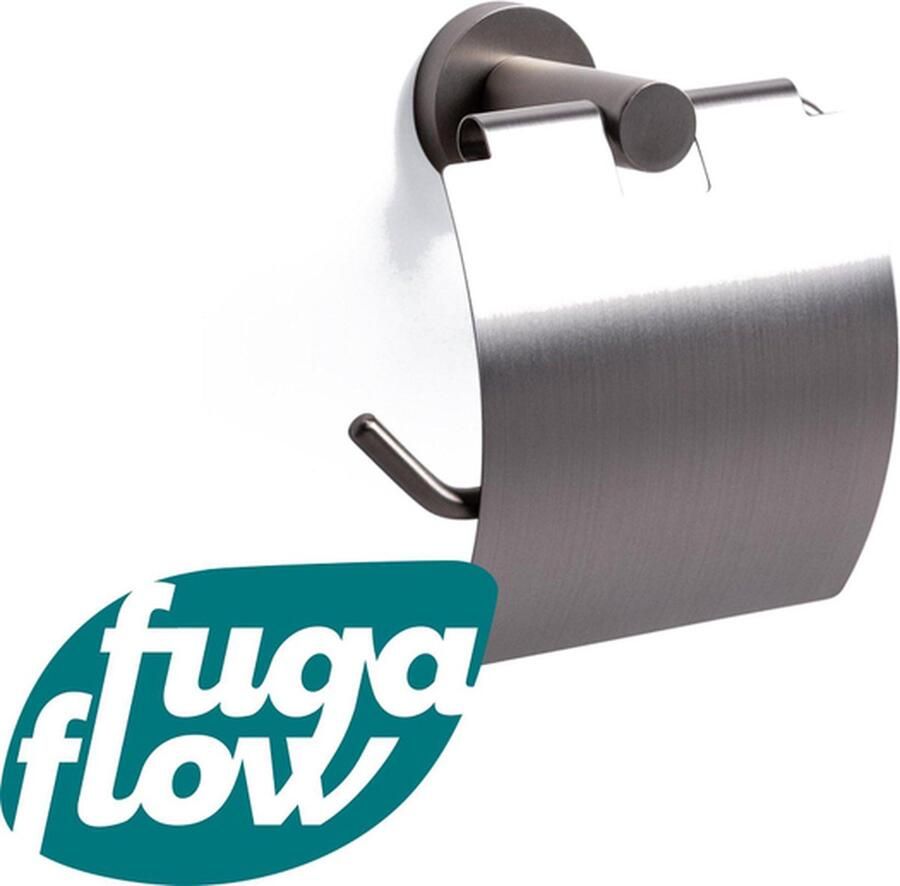 FugaFlow Efficiente Acces Toiletrolhouder met klep rond RVS