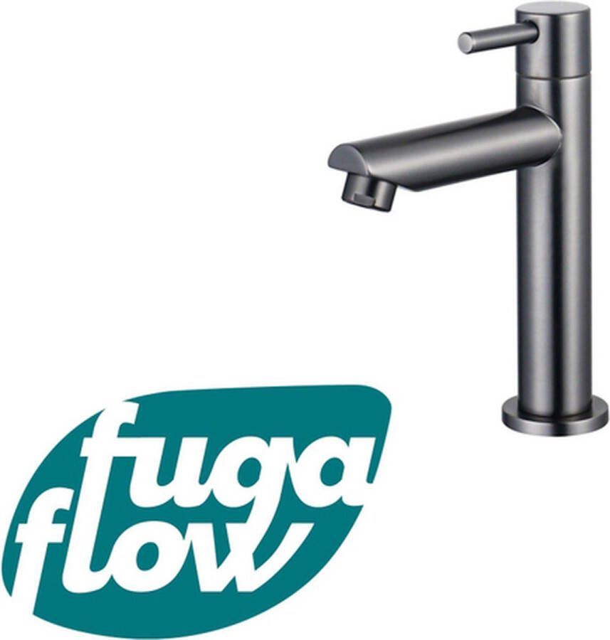 FugaFlow Sobrado Fonteinkraan 14.4cm opbouw 1 gats PVD gepolijst gunmetal