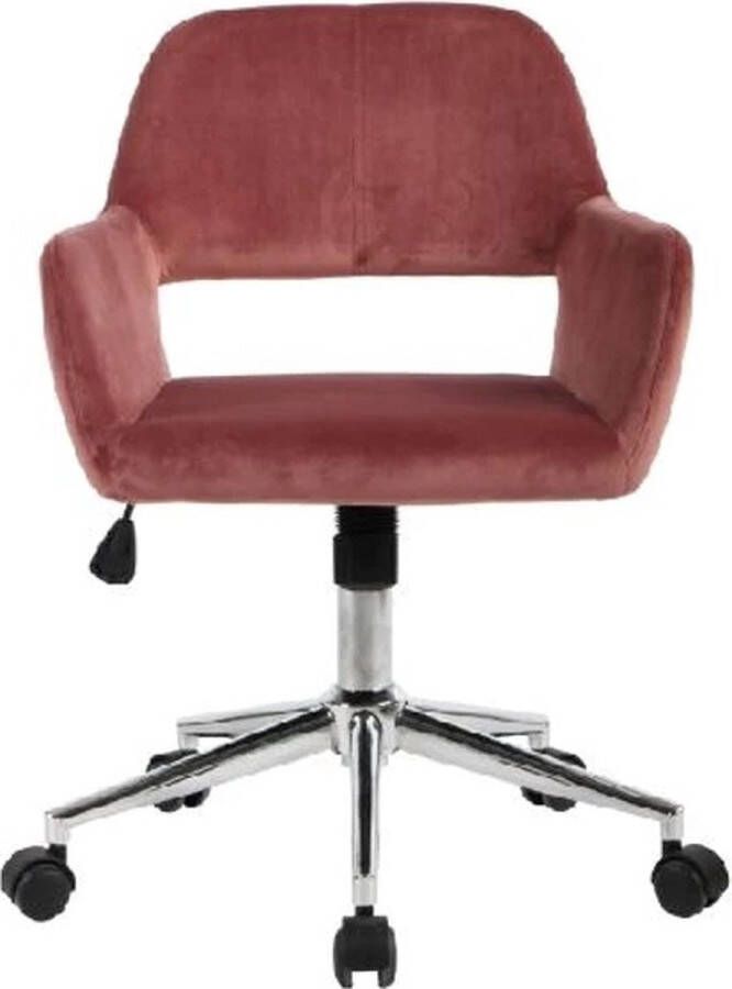 Fuleadture Moderne Roze Fluwelen Bureaustoel voor Volwassenen