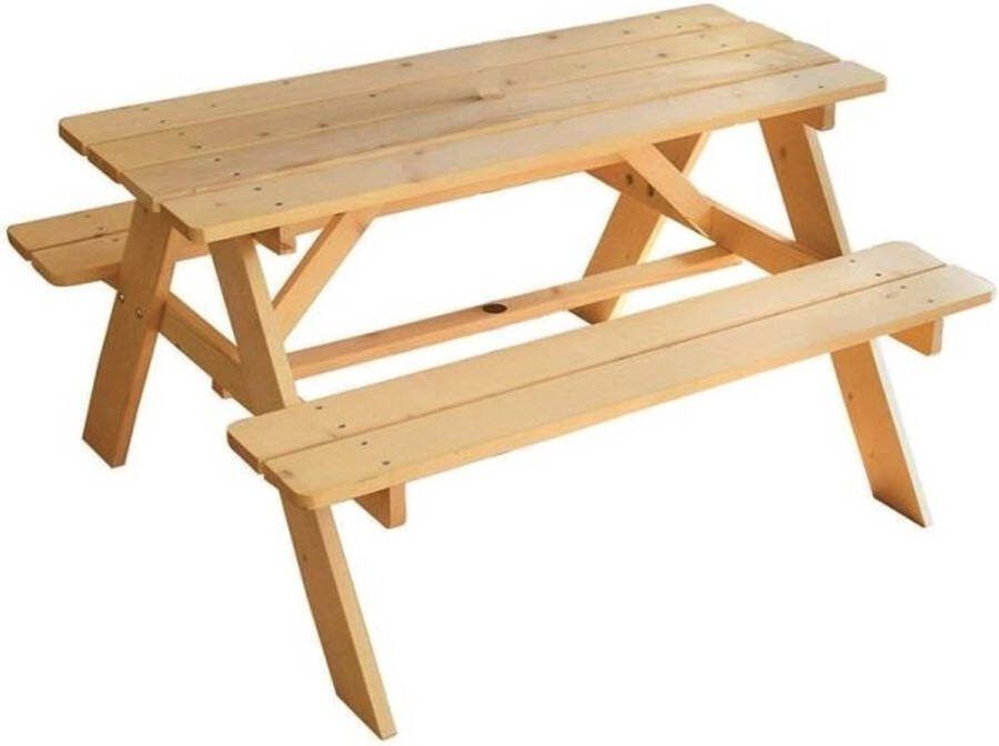 Fun House Tuinmeubelen Houten picknicktafel H.53 x L.95 x D.100 cm Eenvoudige montage!