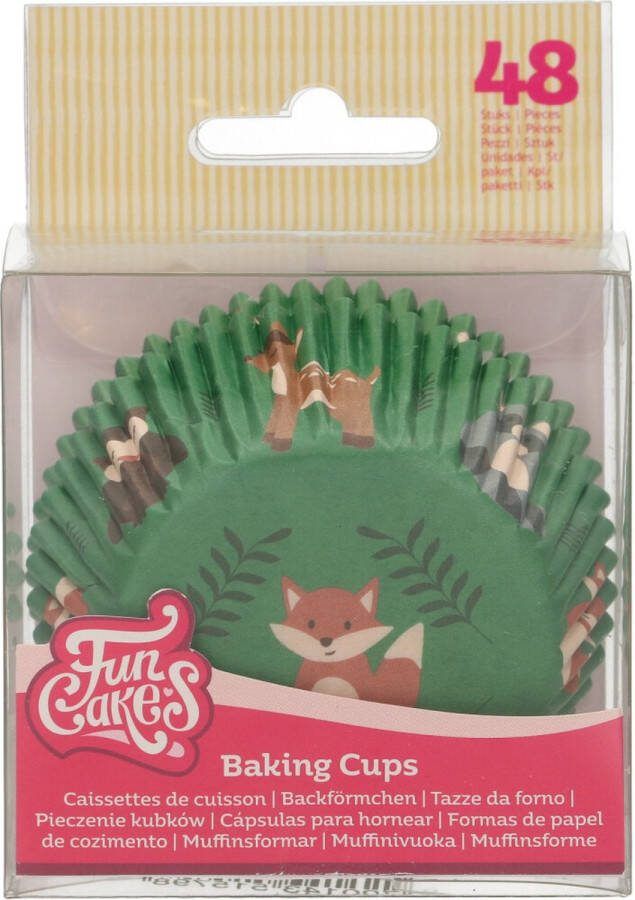 FunCakes Baking Cups Bos Dieren 48 Stuks Cupcake Vormpjes Papier