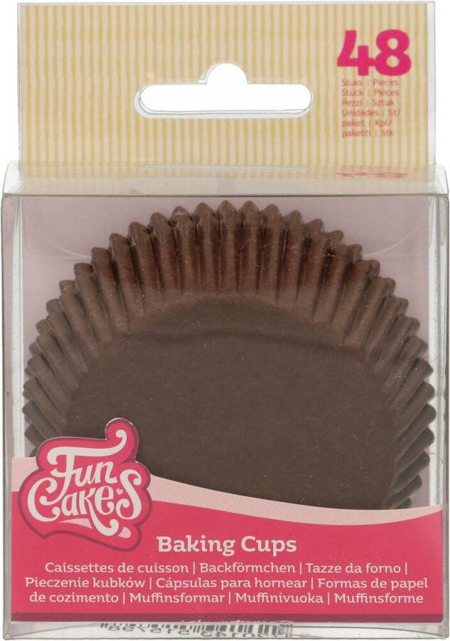 FunCakes Baking Cups Bruin 48 Stuks Cupcake Vormpjes Papier