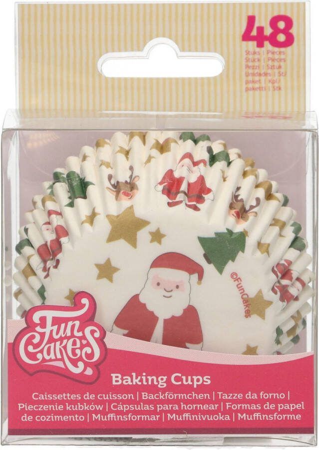 FunCakes Baking Cups Kerst 48 Stuks Cupcake Vormpjes Papier