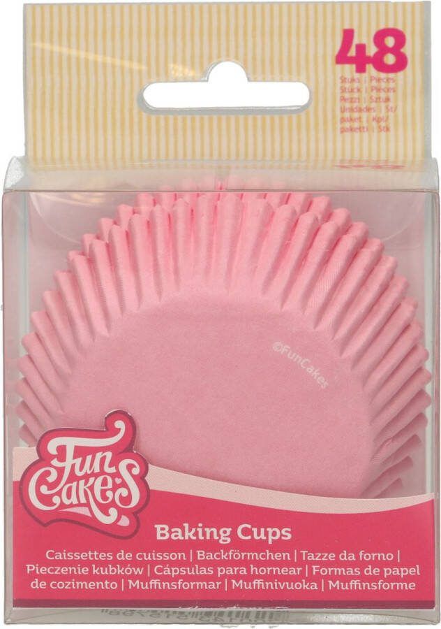 FunCakes Baking Cups Licht Roze 48 Stuks Cupcake Vormpjes Papier