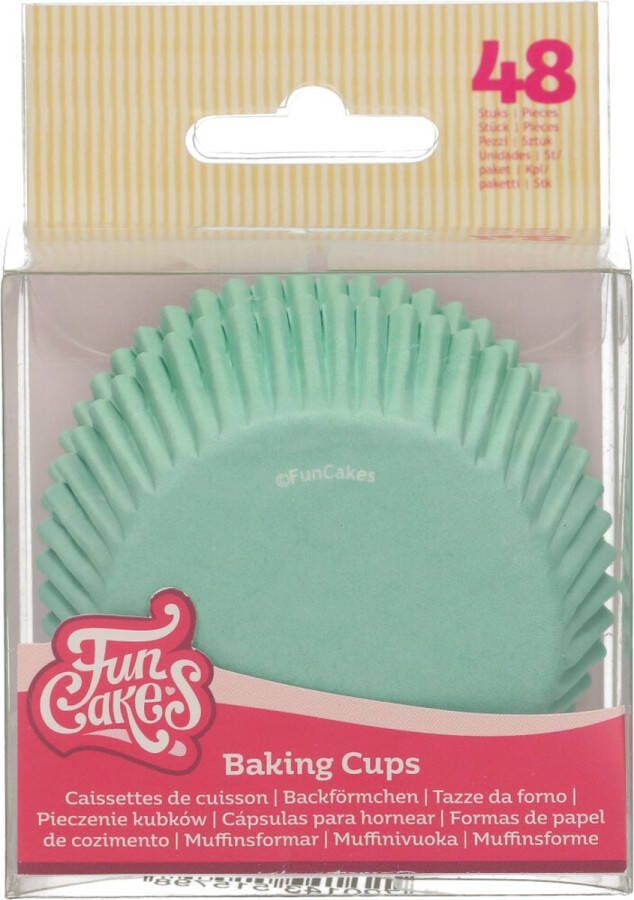 FunCakes Baking Cups Mintgroen 48 Stuks Cupcake Vormpjes Papier