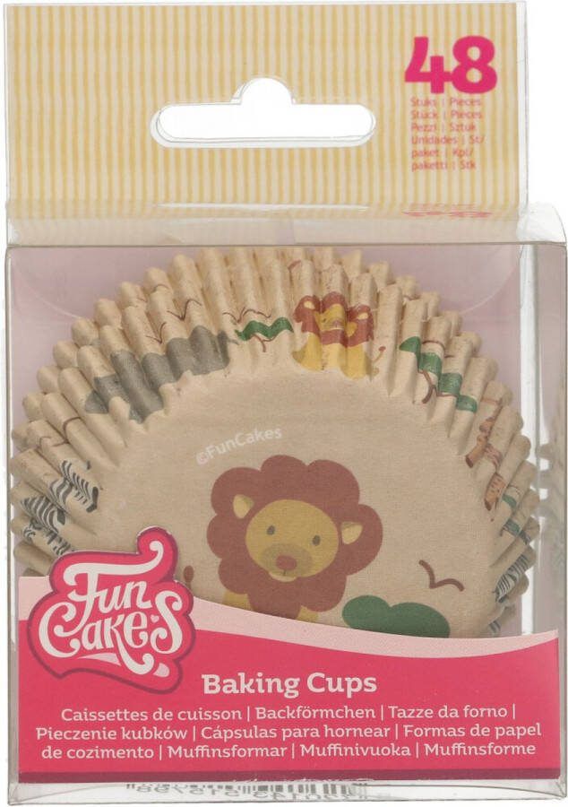 FunCakes Baking Cups Safari Animals 48 Stuks Cupcake Vormpjes Papier