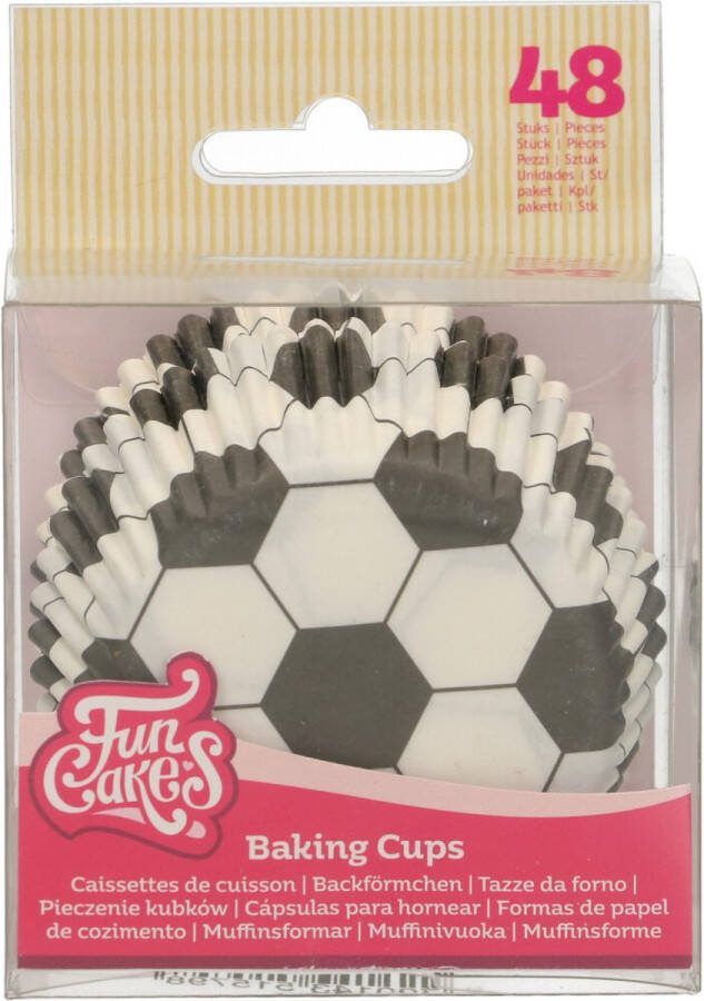 FunCakes Baking Cups Voetbal 48 Stuks Cupcake Vormpjes Papier