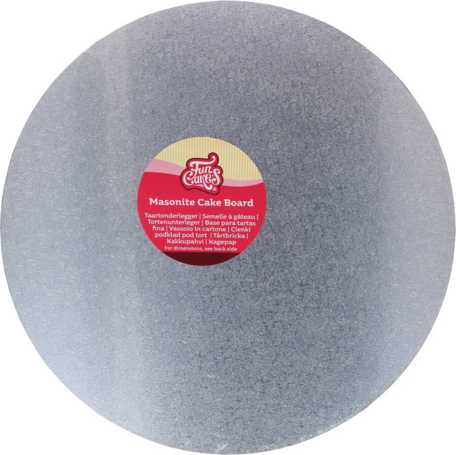 FunCakes Cake Board Masonite Taartplateau Rond Zilver Ø25 cm