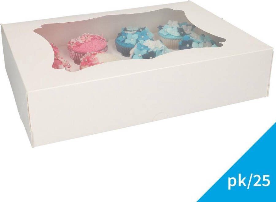 FunCakes Cupcake Doos Taartdozen Bakkerij Dozen 12 Blanco pk 25