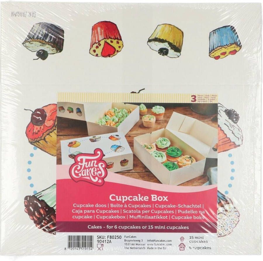 FunCakes Cupcake Doos Taartdozen Bakkerij Dozen 6 Cakes pk 3