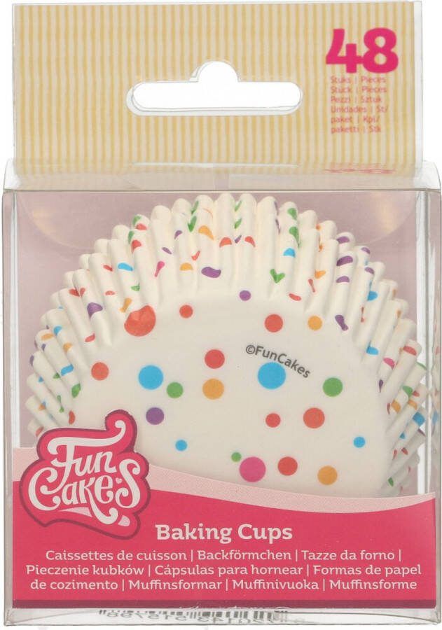 FunCakes Baking Cups Confetti 48 Stuks Cupcake Vormpjes Papier