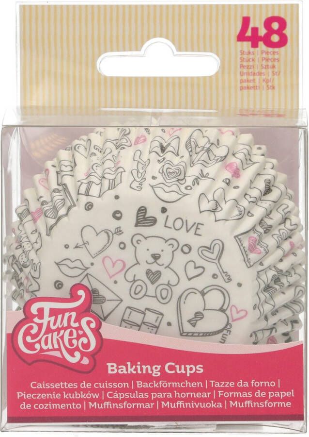 FunCakes Cupcake Vormpjes Muffinvorm Liefdes Doodle 48 Stuks
