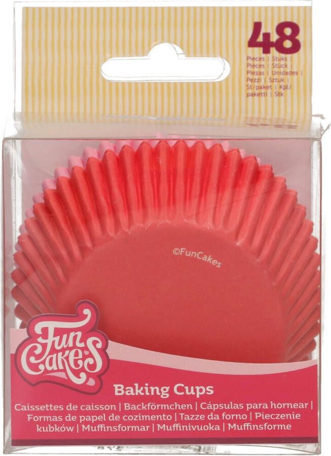 FunCakes Cupcake Vormpjes Muffinvorm Roze Rood pk 48