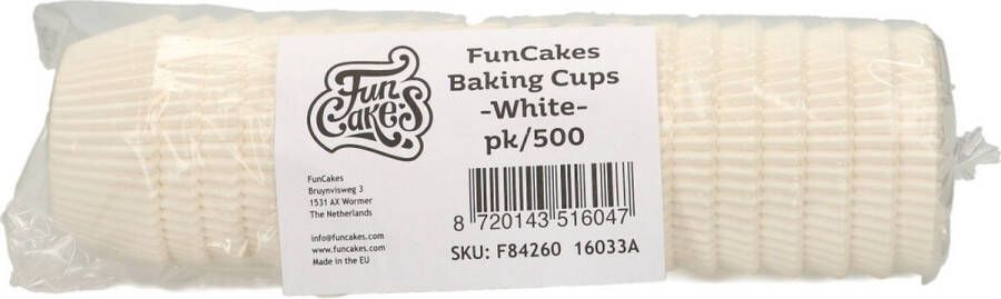 FunCakes Cupcake Vormpjes Papier Muffinvorm Wit 500 Stuks