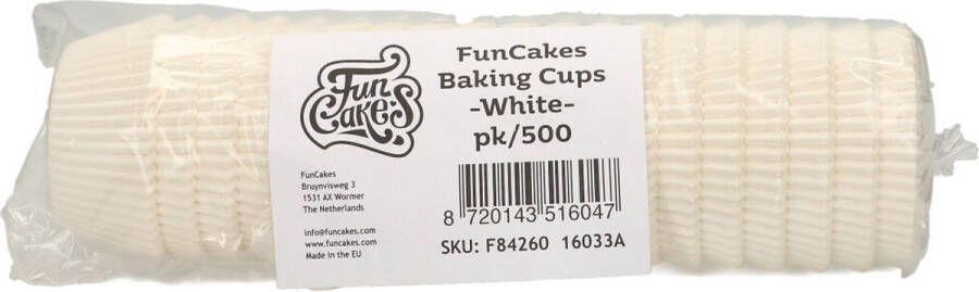 FunCakes Baking Cups Wit 500 Stuks Cupcake Vormpjes Papier