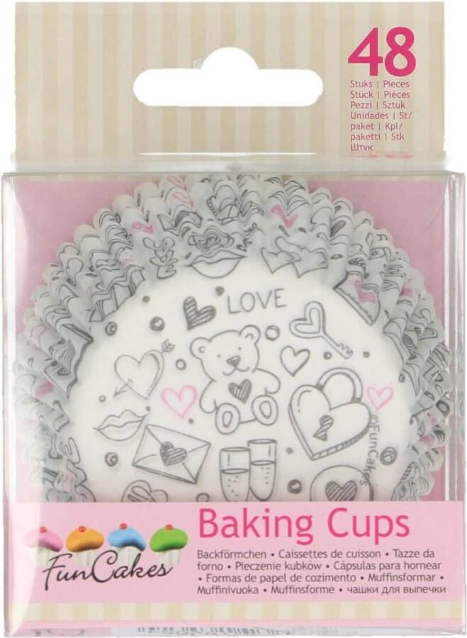 FunCakes Cupcakevormpjes Liefdes Doodle pk 48