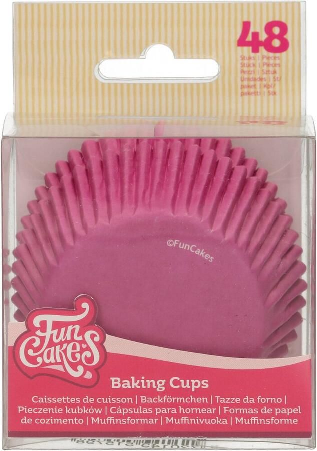 FunCakes Baking Cups Roze 48 Stuks Cupcake Vormpjes Papier