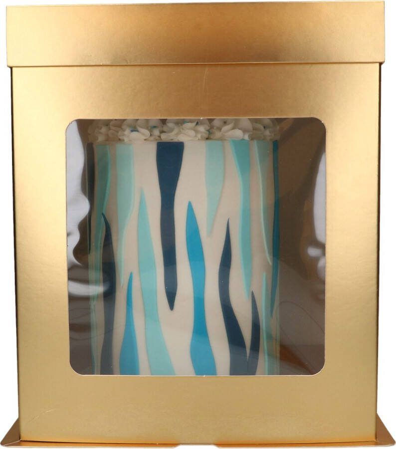 FunCakes Taartdoos Papier met Venster voor Hoge Taarten Goud 26 x 26x 294 cm