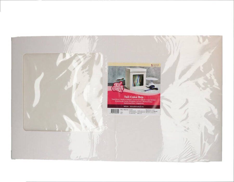 FunCakes Taartdoos Papier met Venster voor Hoge Taarten Wit 304 x 304 x 345 cm