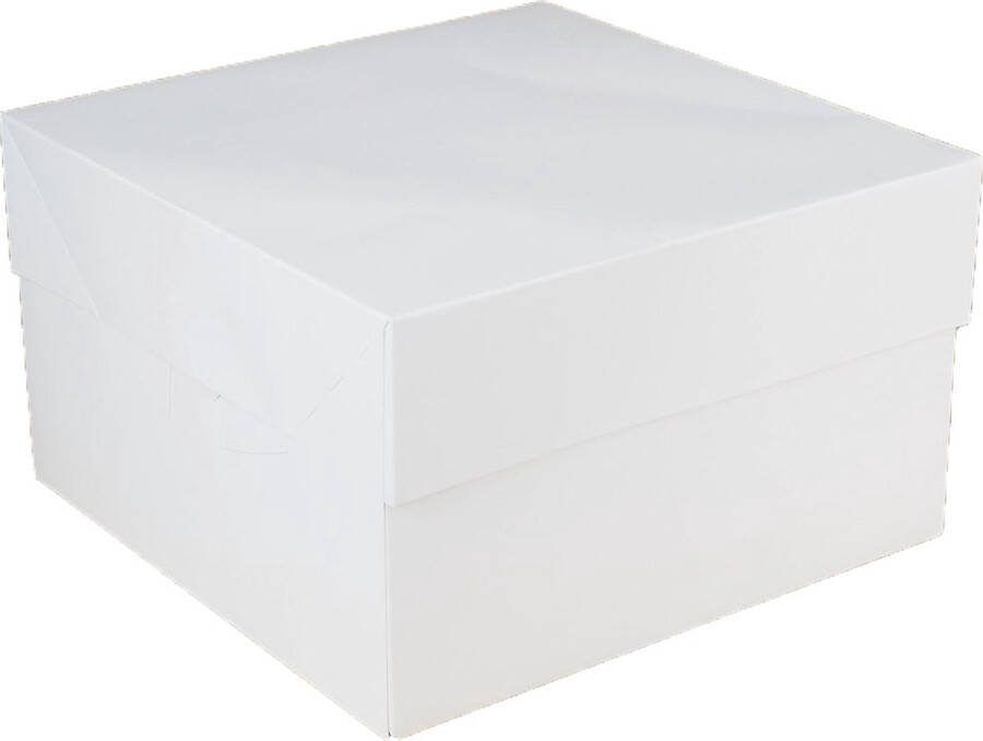FunCakes Taartdoos Karton Gebaksdoos Zwanenhals en Losse Deksel Wit 25 Stuks 40x30x15 cm