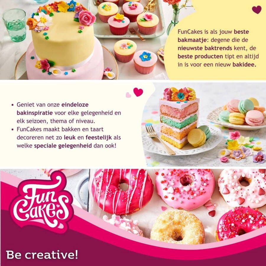 FunCakes Taartdoos met Venster Gebaksdoos Karton Quotes Groen Roze 2 Stuks 32x32x11 5 cm