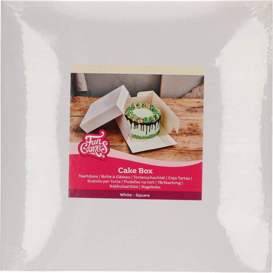 FunCakes Taartdoos met Zwanenhals en Losse Deksel Vierkant Wit 30x30x15 cm 1 Stuk