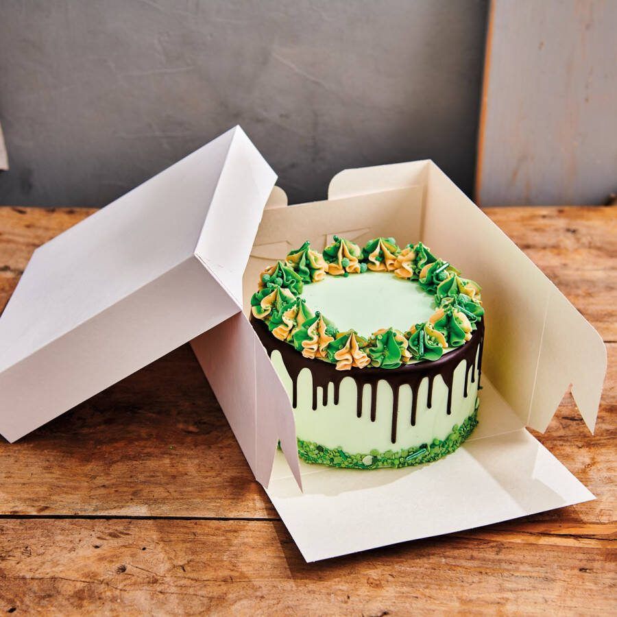 FunCakes Taartdoos met Zwanenhals en Losse Deksel Vierkant Wit 40x40x15 cm 12 Stuks