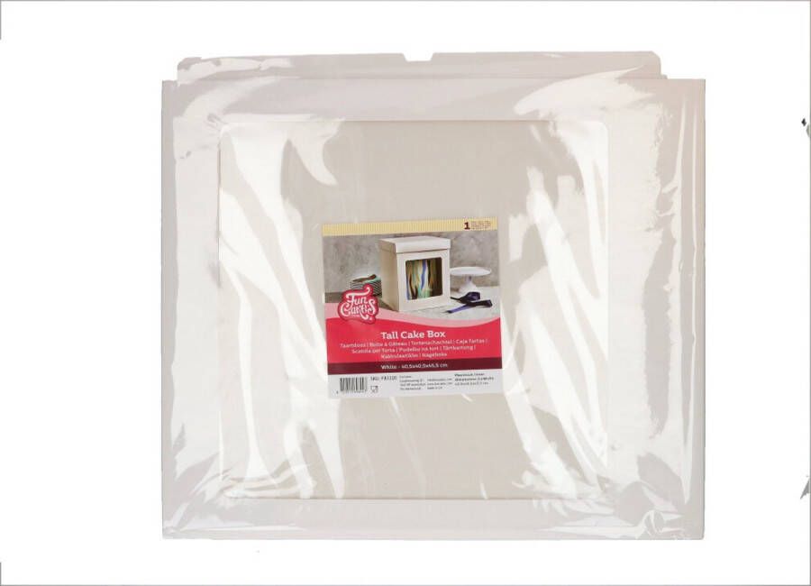 FunCakes Taartdoos Papier met Venster voor Hoge Taarten Wit 405 x 405 x 455 cm