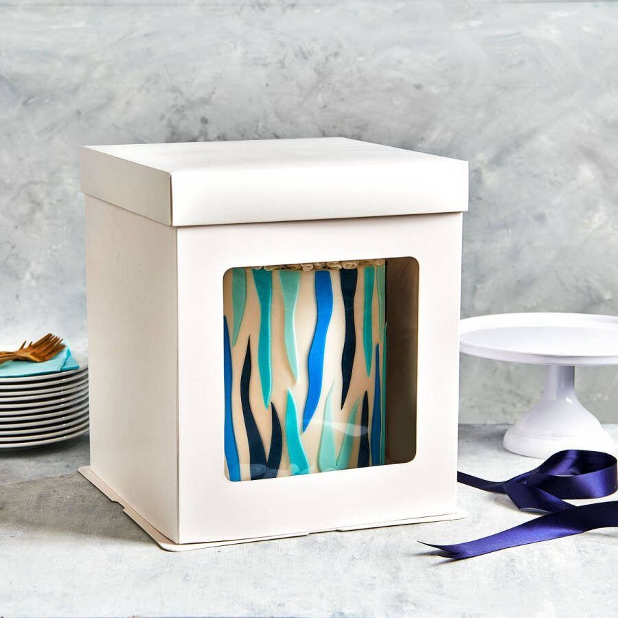 FunCakes Taartdoos Papier met Venster voor Hoge Taarten Wit 21 x 21 x 235 cm